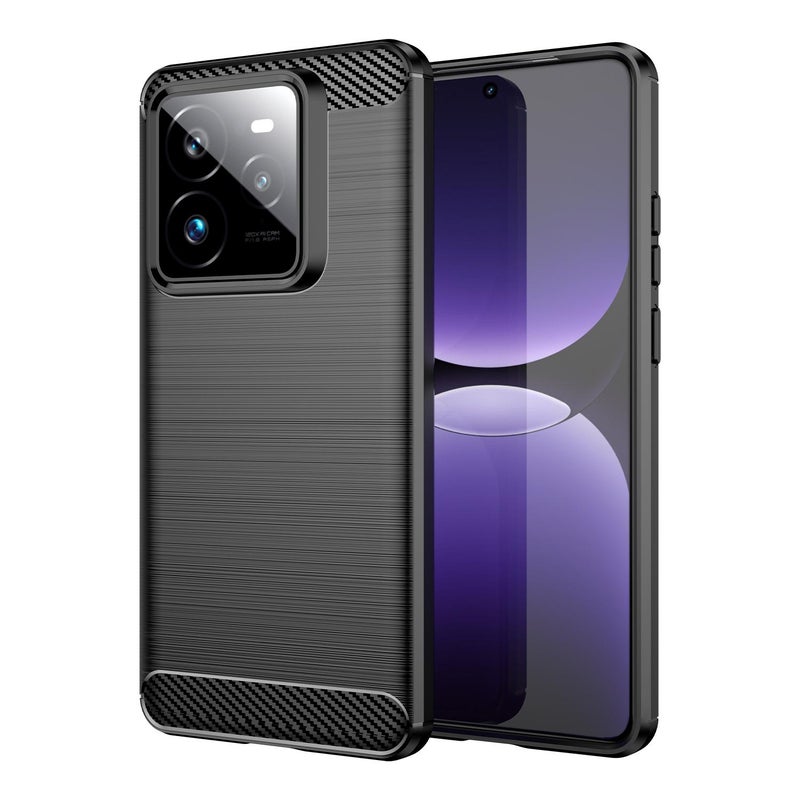 HuHa Case Cover For Realme GT 7 Pro Carbon Fiber Brushed Texture TPU Phone Case(Black) - Image 1