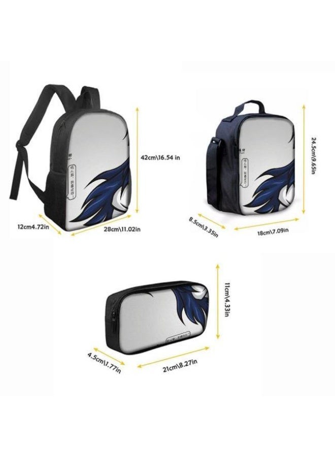 عام حقيبة ظهر مطبوعة بالرسوم المتحركة + مجموعة حقائب اليد + القلم، مجموعة حقائب عملية من ثلاث قطع (يمكن استخدام الطلاب والأطفال ونزهات الأصدقاء ورياضات تسلق الجبال وما إلى ذلك) - 114 - Image 3