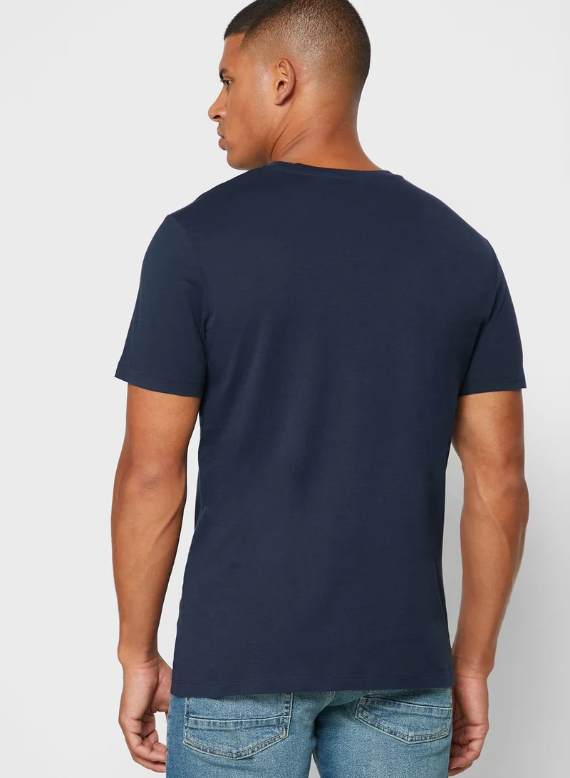 JACK & JONES Box Logo Print Crew Neck T-Shirt