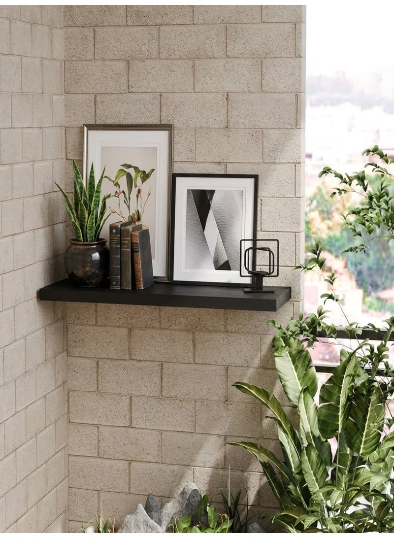 Living 120cm Black Floating Wall Storage Shelf | Straight Invisible Bracket Shelf | Practical Organizing Unit for Kitchen, Bathroom & Living Room - Image 3
