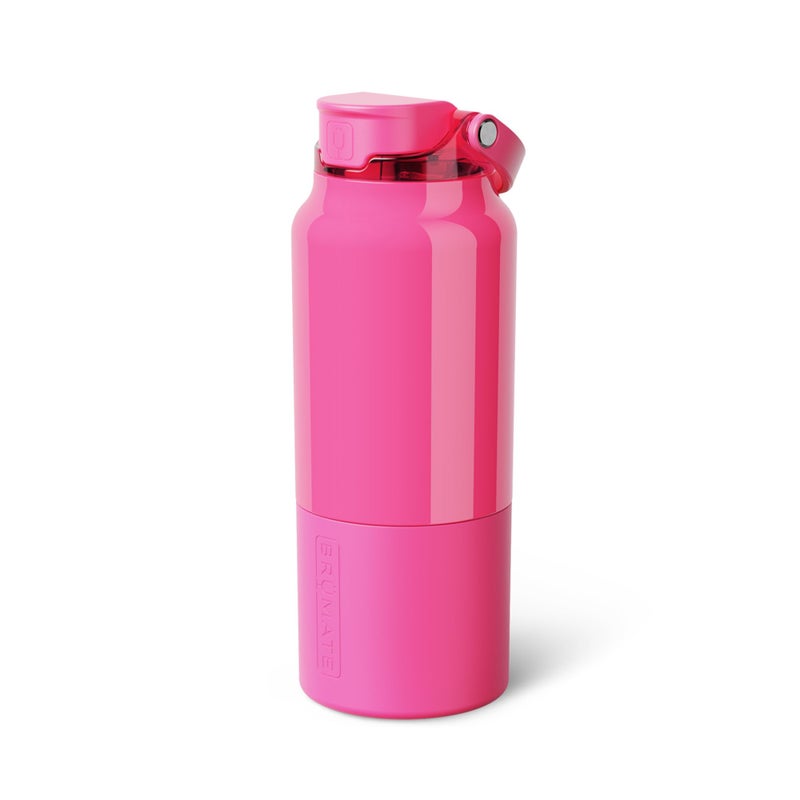 BrÃ¼Mate Rise 35oz Water Bottle With 100% Leakproof Covered Silicone Straw | Insulated Stainless Steel Water Bottle With Removable Straw | Fast Flow | Soft Sip Silicone Spout | BPA-Free (Neon Pink) - Image 1