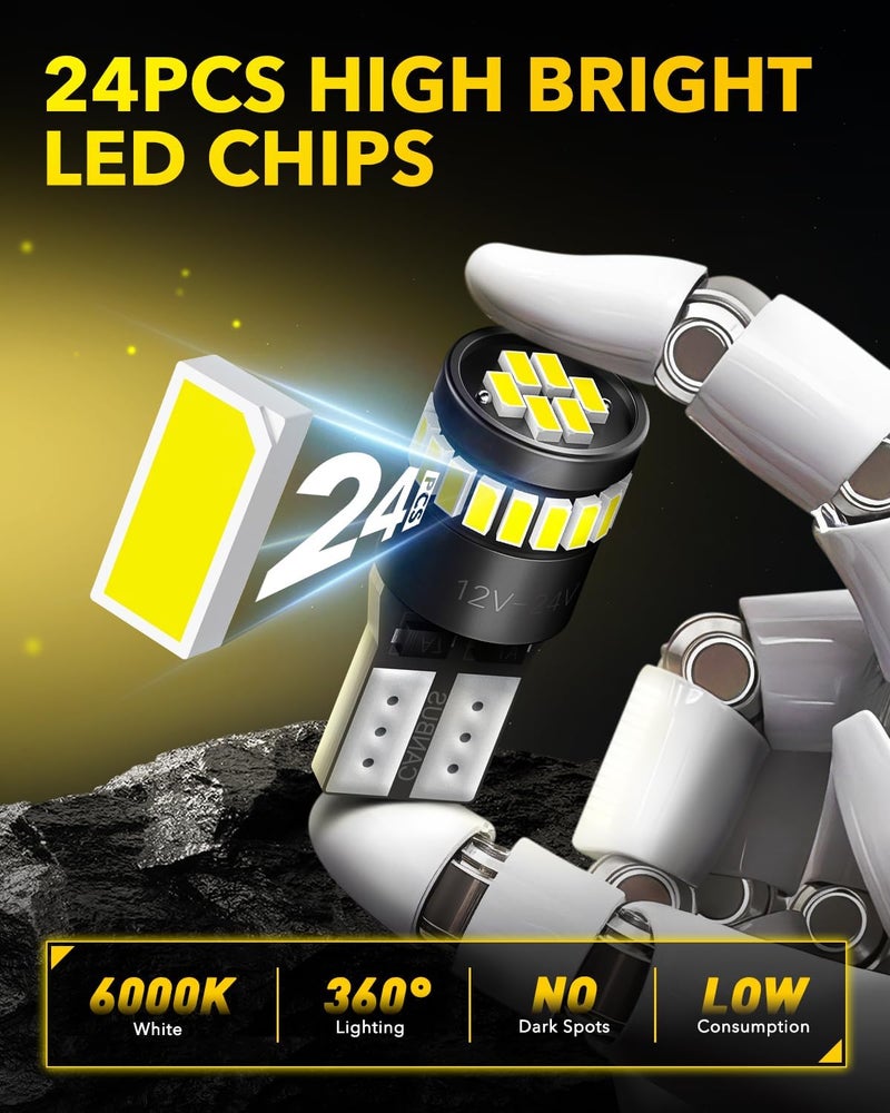 أوكسيتو مصباح أوكسيتو 194 LED أبيض 6000 كلفن خالٍ من أخطاء Canbus، 168 175 2825 W5W T10 بديل ضوء LED لإنارة داخل السيارة والخريطة والقبة والجذع وخارجية ورخصة الوقوف، عبوة من 2 - Image 2
