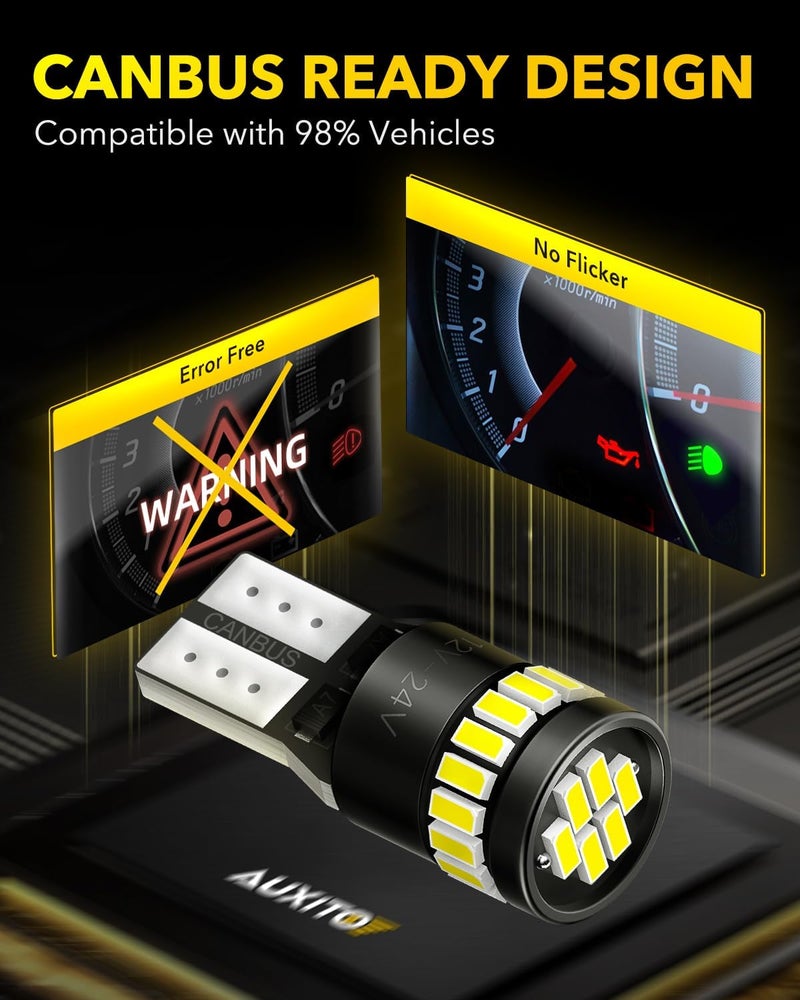 أوكسيتو مصباح أوكسيتو 194 LED أبيض 6000 كلفن خالٍ من أخطاء Canbus، 168 175 2825 W5W T10 بديل ضوء LED لإنارة داخل السيارة والخريطة والقبة والجذع وخارجية ورخصة الوقوف، عبوة من 2 - Image 5