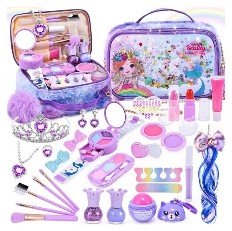 EzzySo Kids Makeup Kit for Girls, Unicorn Makeup Set, Real Washable Make up Kit for Little Girl Princess Toddler Makeup for Kid Birthday Gifts Unicorn Toys for Girls