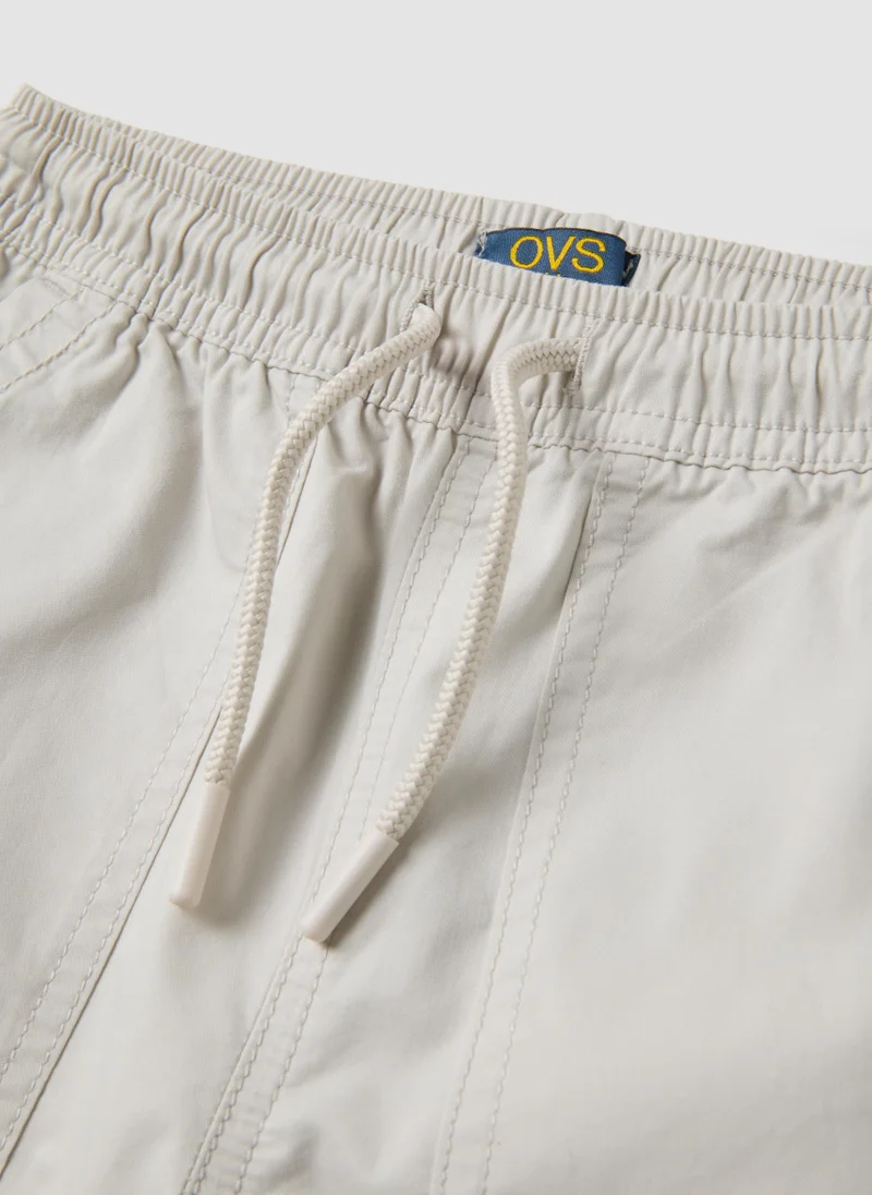 Ovs  OVS Beige Pure Cotton Shorts With Elasticated Waistband for Men | Best Price UAE