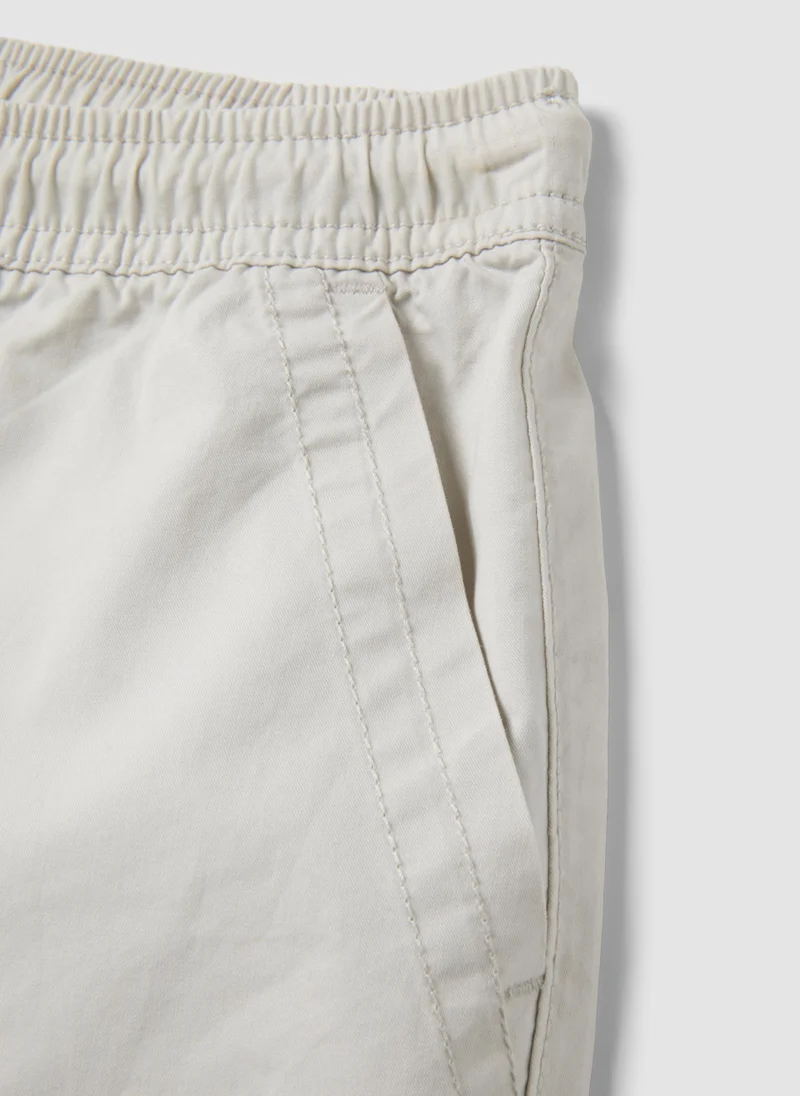 Ovs  OVS Beige Pure Cotton Shorts With Elasticated Waistband for Men | Best Price UAE
