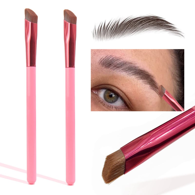 LSxia 2PCS Multi-function Eyebrow Brush Make Hair Like Strokes at All, Eye Brow Concealer Contour Brush, Professional Square Angled Eyebrow Brush for Eye Brow Makeup - Image 1