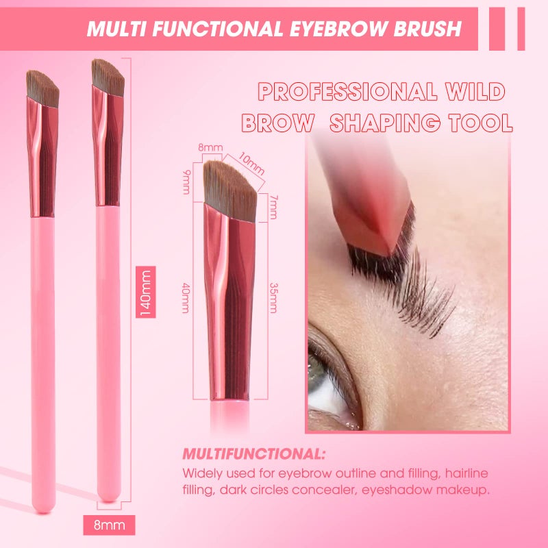 LSxia 2PCS Multi-function Eyebrow Brush Make Hair Like Strokes at All, Eye Brow Concealer Contour Brush, Professional Square Angled Eyebrow Brush for Eye Brow Makeup - Image 2