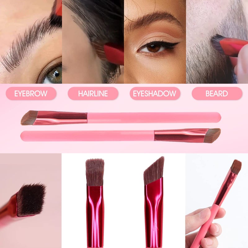 LSxia 2PCS Multi-function Eyebrow Brush Make Hair Like Strokes at All, Eye Brow Concealer Contour Brush, Professional Square Angled Eyebrow Brush for Eye Brow Makeup - Image 4