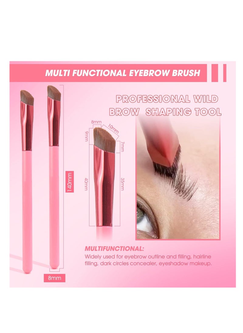 LSxia 2PCS Multi-function Eyebrow Brush Make Hair Like Strokes at All, Eye Brow Concealer Contour Brush, Professional Square Angled Eyebrow Brush for Eye Brow Makeup  - Image 2