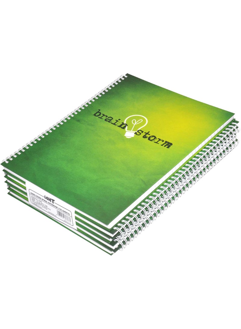 FIS LIGHT Pack of 5  Spiral Hard Cover Note Book 100 Sheets. Size : A4 -LINBSA41001310 - Image 1