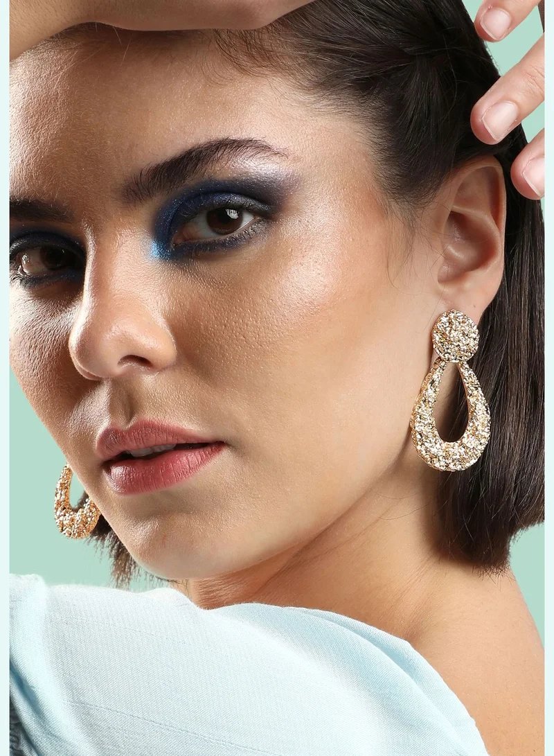 SOHI Gold Plated Party Designer Drop Earring For Women