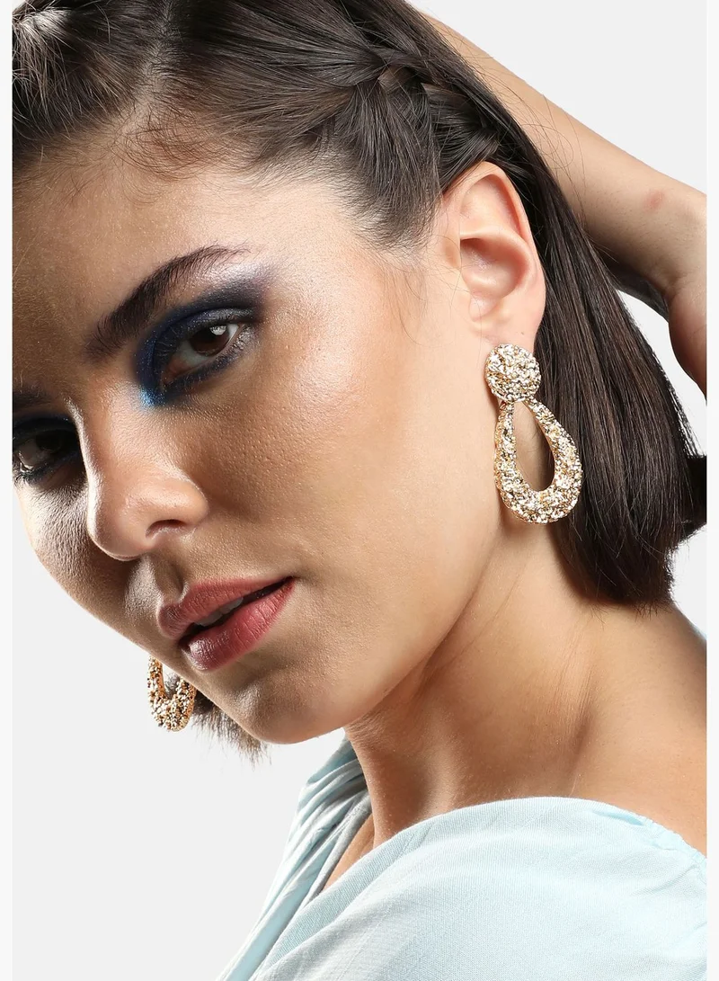 SOHI Gold Plated Party Designer Drop Earring For Women