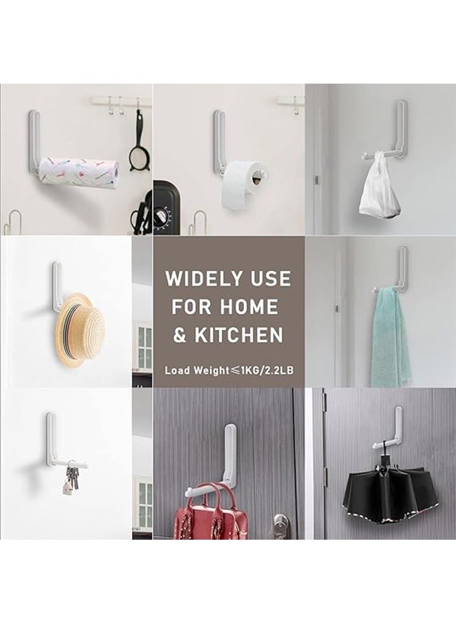 JIELI Hanger Organizers Plastic Foldable Hangers Storage Stand for Closet Laundry Space-Saving Holder Rack for Hanger Non Punching Balcony Clothes Hanger Hooks Organizing Storage Racks White - Image 5
