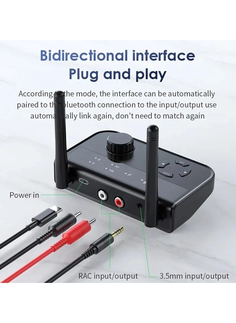 AROAQ 2 in 1 Bluetooth 5.3 Audio Receiver Transmitter RCA Stereo Music Wireless Adapter with 3.5mm Aux Jack Dongle for TV Car PC Headphone - Image 3