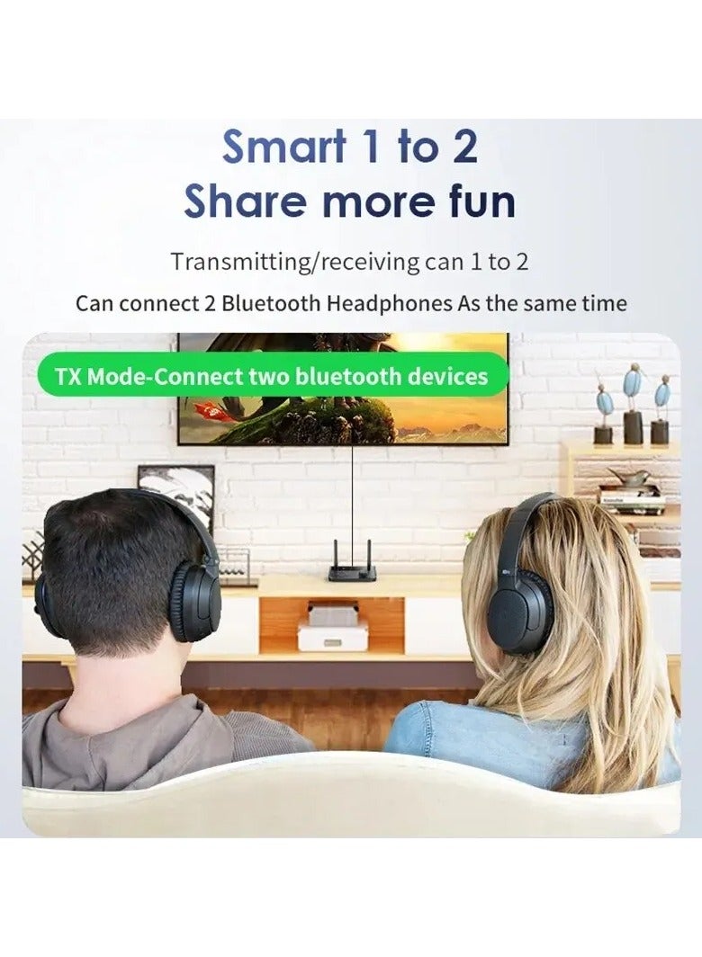 AROAQ 2 in 1 Bluetooth 5.3 Audio Receiver Transmitter RCA Stereo Music Wireless Adapter with 3.5mm Aux Jack Dongle for TV Car PC Headphone - Image 5