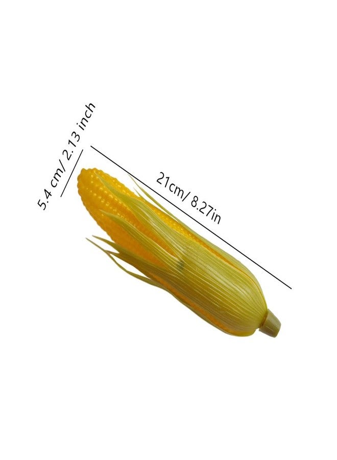 Jilukibo Plastic Artificial Corn, Lifelike Corn Simulation Fake Corns with Green Shell Vegetable Decorations Photo Props (4 Pack) - Image 2