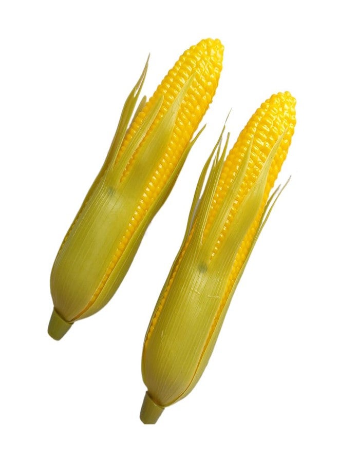 Jilukibo Plastic Artificial Corn, Lifelike Corn Simulation Fake Corns with Green Shell Vegetable Decorations Photo Props (4 Pack) - Image 3