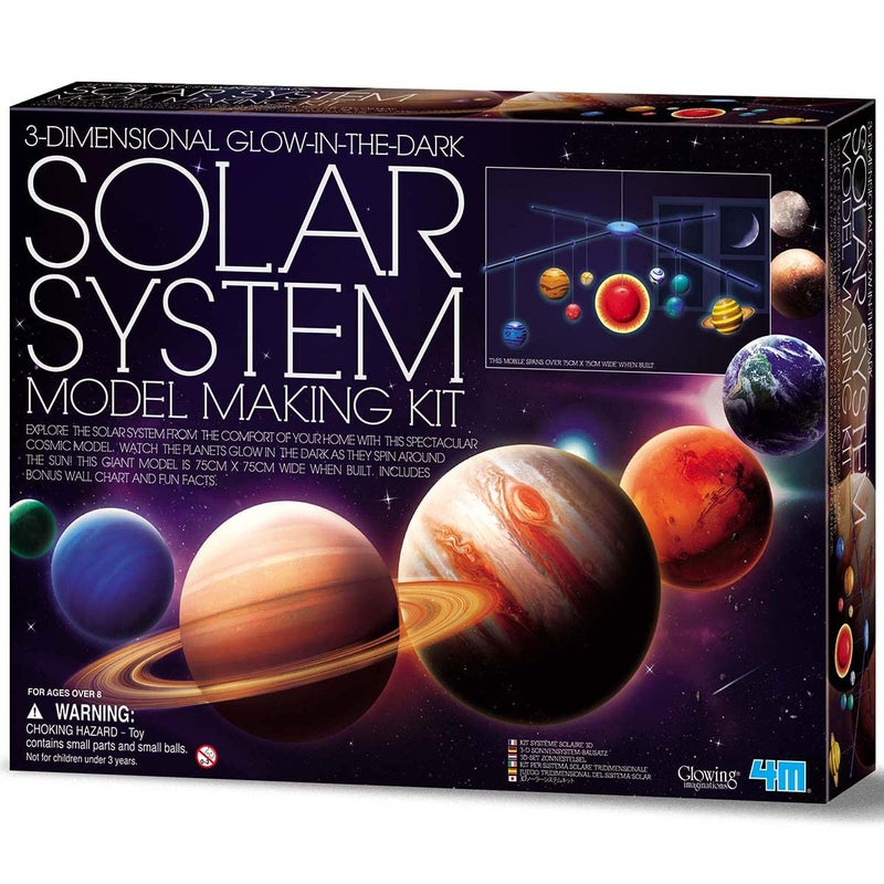 4M 3D Glow-in-the-Dark Solar System Mobile Making Kit - DIY Science Astronomy Learning Stem Toys Educational Gift for Kids & Teens, Girls & Boys - Image 1
