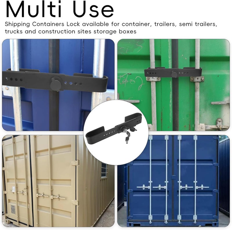 Quality Life Heavy Duty Steel Shipping Container Lock with 2 Keys - Black - Image 2