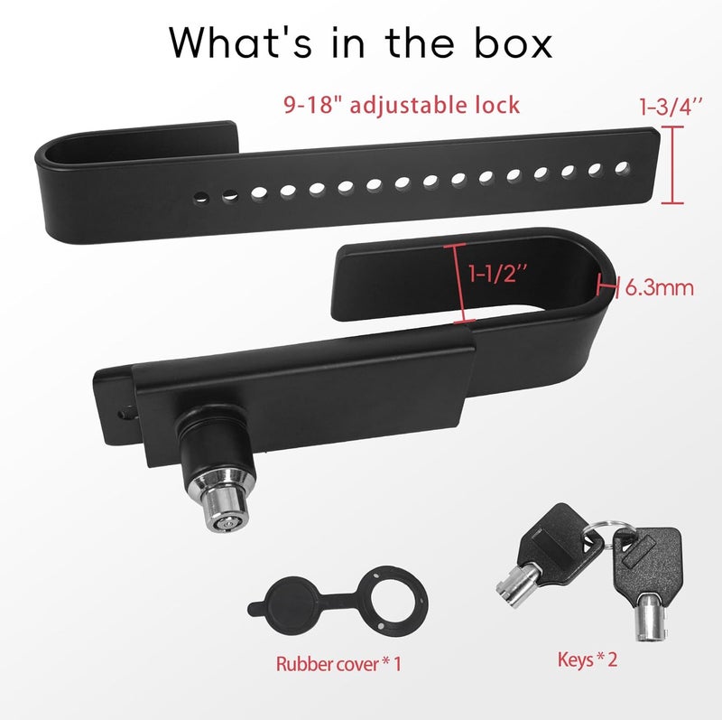 Quality Life Heavy Duty Steel Shipping Container Lock with 2 Keys - Black - Image 4