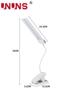 UNUNS 2-In-1 LED Desk Lamp,3 Color Modes,Stepless Dimmable Double Head Desk Lamps For Home Reading,USB Rechargeable,Light Laptop Lamp With Phone Holder Slot,LED Clip Table Lamp  - Image 3