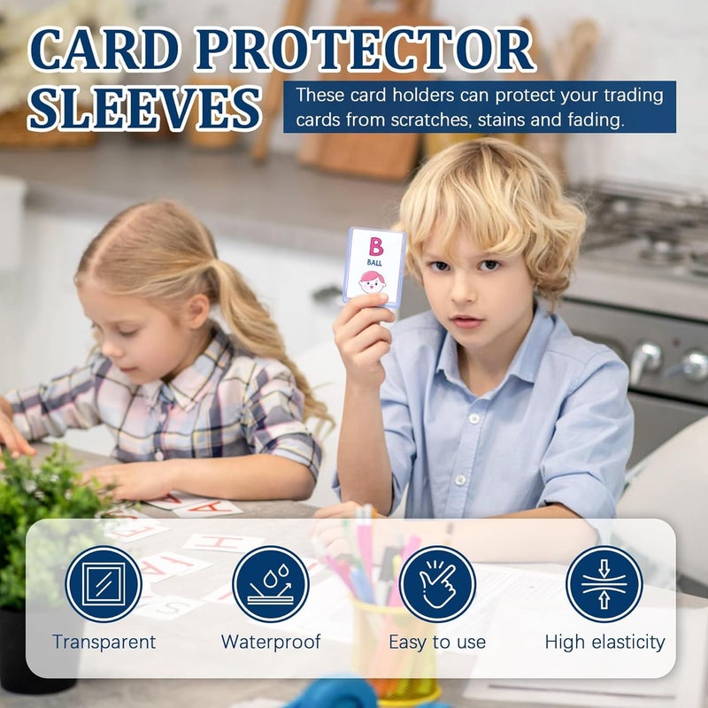 KASTWAVE 50-Pack 55pt Top Load Card Sleeves, Hard Plastic Trading Card Protectors 3"x4", Fits Baseball Football Game MTG Collectible Cards, Durable Transparent Storage - Image 2