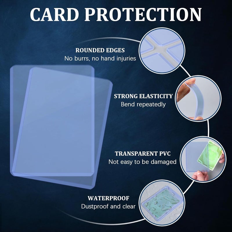 KASTWAVE 50-Pack 55pt Top Load Card Sleeves, Hard Plastic Trading Card Protectors 3"x4", Fits Baseball Football Game MTG Collectible Cards, Durable Transparent Storage - Image 5