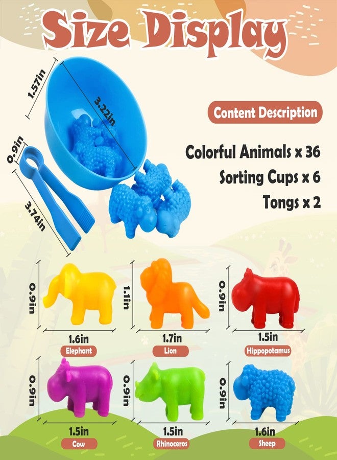 GKDOMS Counting Animals Toys Matching Game with Sorting Bowls Preschool Learning Activities Montessori Sensory Toy for Math Color Sorting, Party Favors Birthday Valentine's Gifts for Toddlers - Image 3