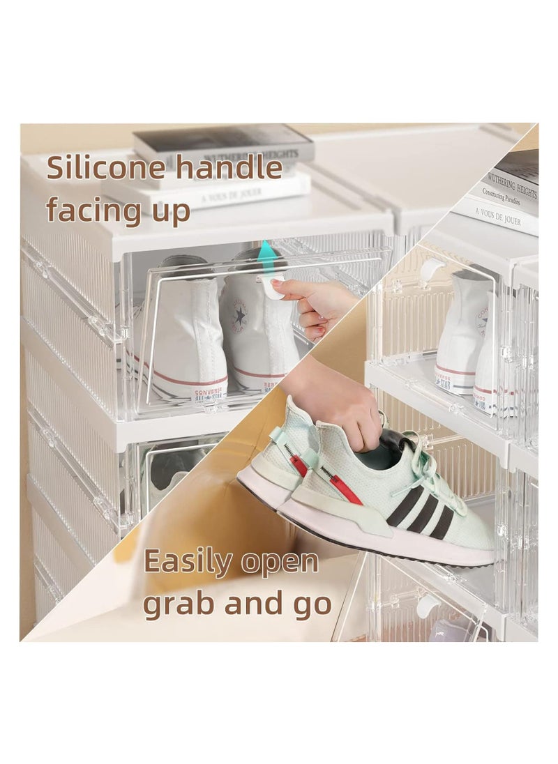 ARNOTEC - Shoe Storage Organizer, Clear Installation-free Foldable Shoe Rack Stackable Shoe Box Pack, Portable Cabinet Rack (Transparent 6 Pack) - Image 1