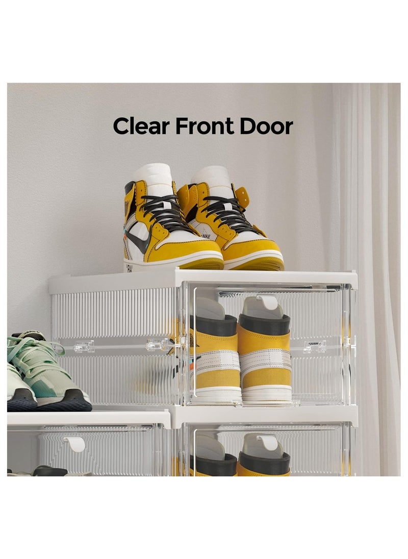 ARNOTEC - Shoe Storage Organizer, Clear Installation-free Foldable Shoe Rack Stackable Shoe Box Pack, Portable Cabinet Rack (Transparent 6 Pack) - Image 1