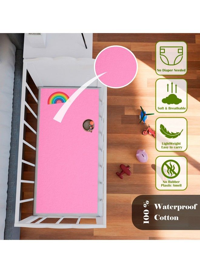 AVI Fastdry Cotton Extra Absorbent Waterproof And Reusable Bed Protector Dry Sheet For Baby Medium 70X100 Cm Baby Pink - Image 5