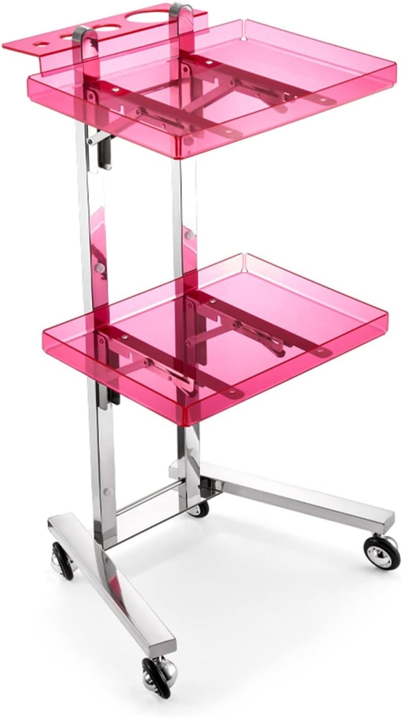 Foldable Salon Tray with Wheels for Portable Tattoo Table Station Rolling Hair Stylist Instrument Tray/Hairdresser Cart with Storage Chemical Resistant - Image 1