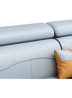Poppins Home Sleek Faux Leather Sofa with Pillows for a Modern Living Room (Ivory, Left Bed)  - Image 4