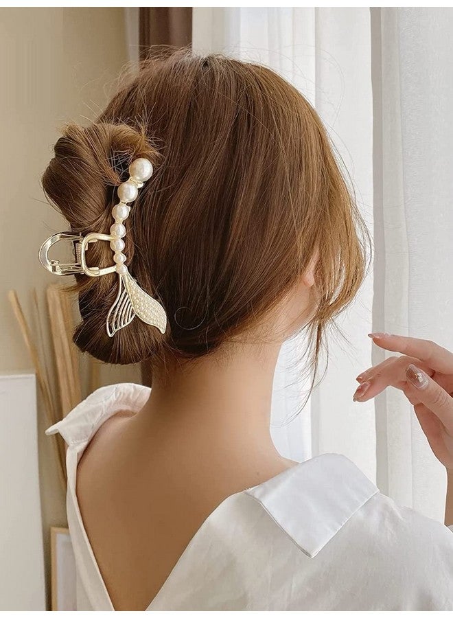 Oomph! OOMPH Jewellery White Pearls Mermaid Fish Fin Hair Clip Hair Claw for Women & Girls StylishLatest - Image 2