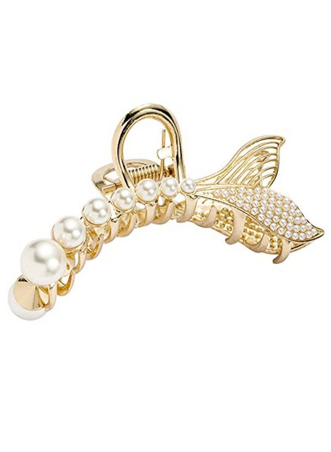 Oomph! OOMPH Jewellery White Pearls Mermaid Fish Fin Hair Clip Hair Claw for Women & Girls StylishLatest - Image 1
