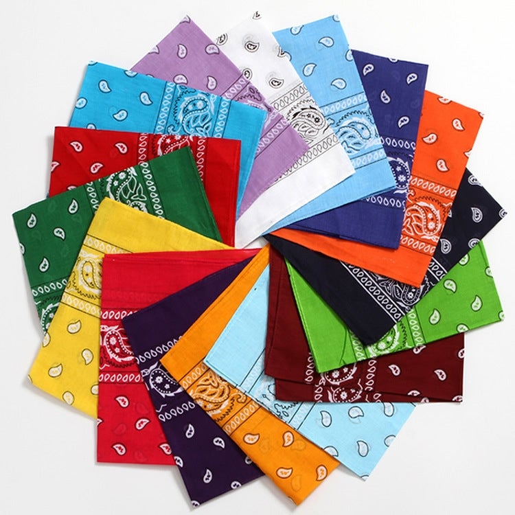 وشاح مربعة مطبوعة قطنية، باندانا للرقص الشارعي للرجال والنساء، وشاح حريري أدبي للزينة - Image 3