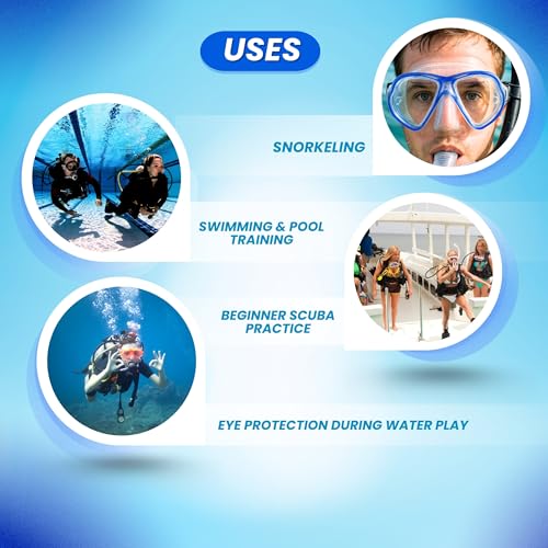 Scuba Choice Scuba Diving Dive Comocean Kids Youth Snorkeling Silicone Mask, Blue - Image 2