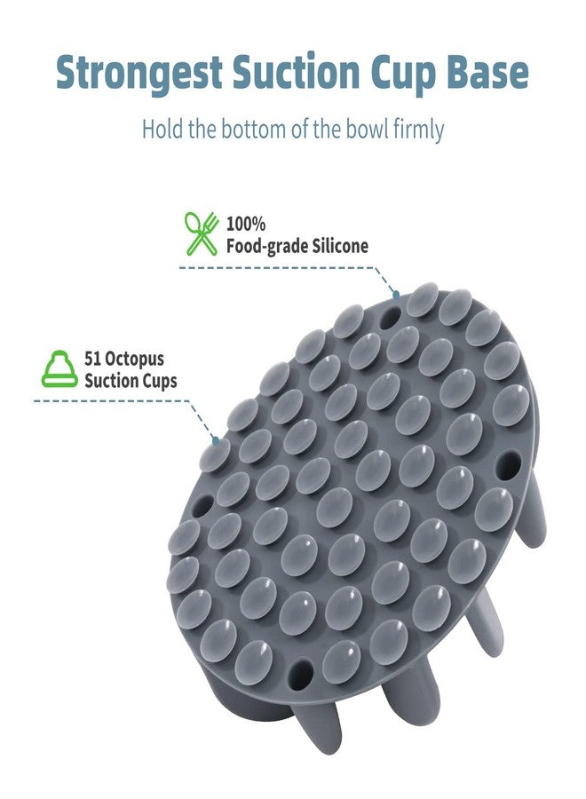 Jaoul Slow Feeder Dog Bowls Insert, Puzzle Slow Feeder Insert with 51 Octopus Suction Cups for Medium Large Size Dog Food Bowl Over 6.5" Wide (Grey) - Image 3
