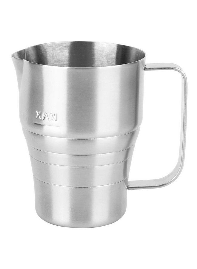 EVTSCAN EVTSCAN Household Silver Stainless Steel Coffee Frothing Pitcher Milk Frothing Cup with Scale 900ml - Image 1