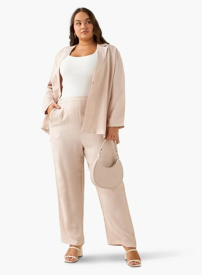  أولا بوبكن Ulla Popken Straight Fit Textured Pants
