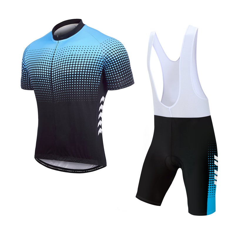 Men's Summer Short Suits Cycling Set Cycling Jersey with 5D Gel Padded Riding Shorts Quick Dry Breathable Cycling Jersey Set for Outdoor Sport Cycling Biking - Image 1