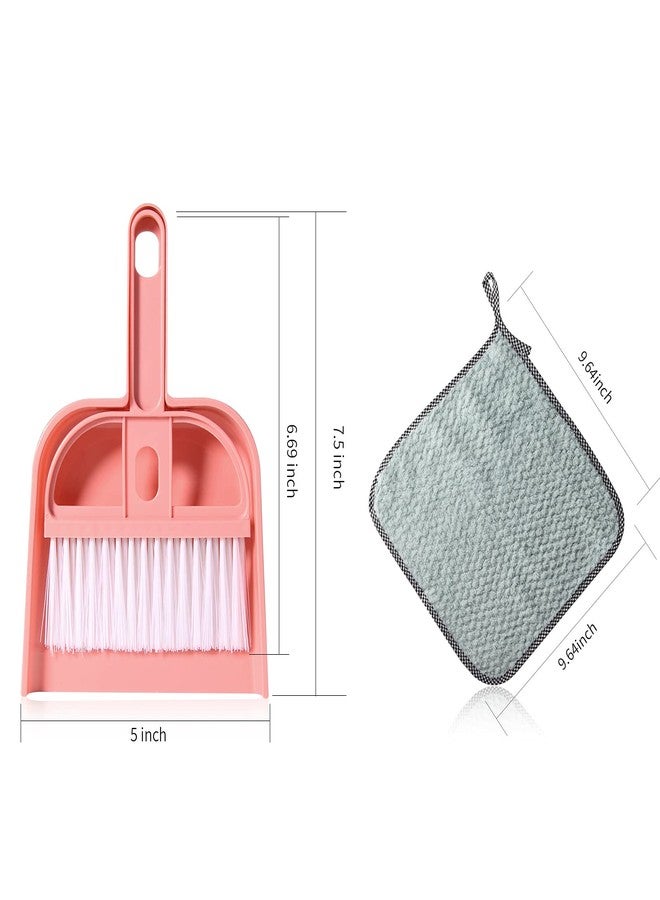 Lamoutor 3 Pack Mini Hand Broom and Dustpan Set Small Dust Pans with Brush Set Cleaning Tool for Desk, Car and Animal Waste Mixed Color - Image 2
