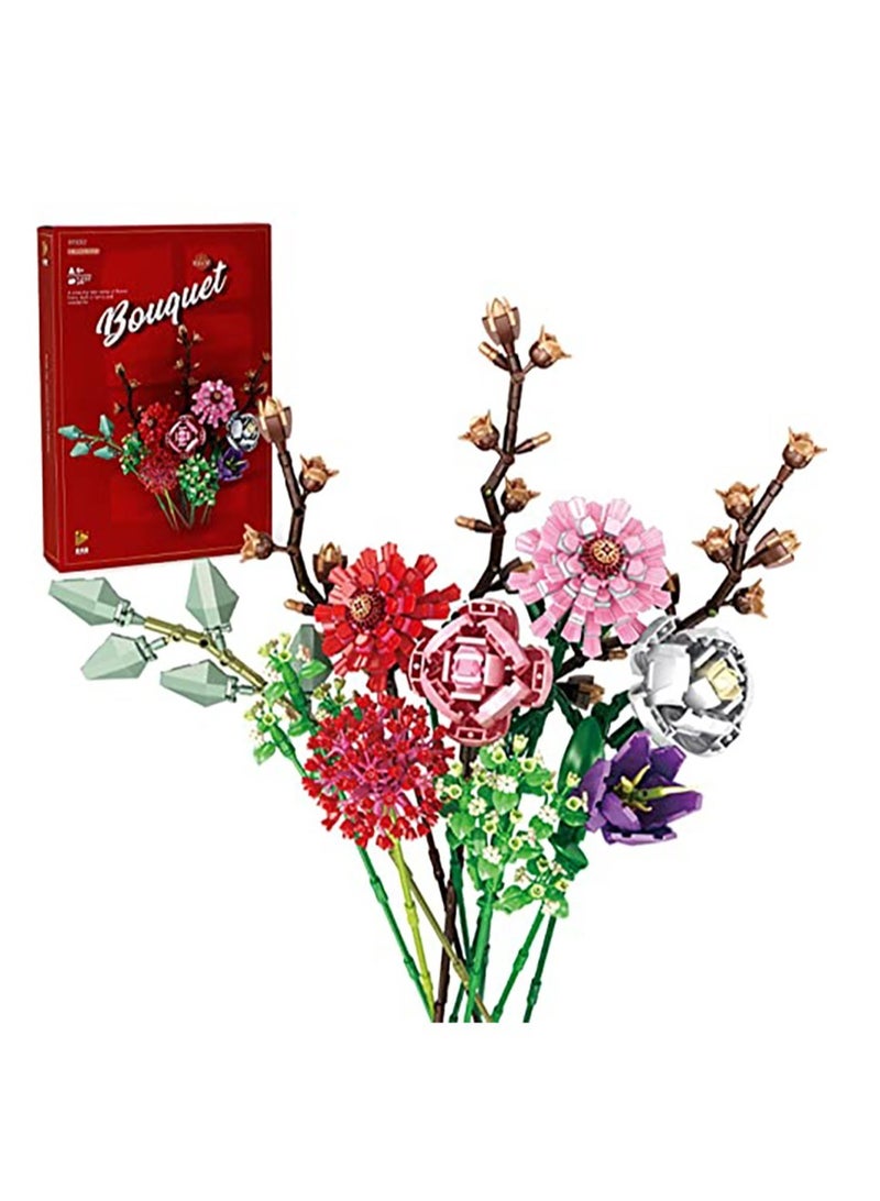 Excefore Flower Bouquet Building kit, 12 Flowers Sets STEM Educational Activity Preschool Toys for Teens Kids Artificial Botanical Collection Building Block Toy Home Decoration Birthday(1273PCS) - Image 1