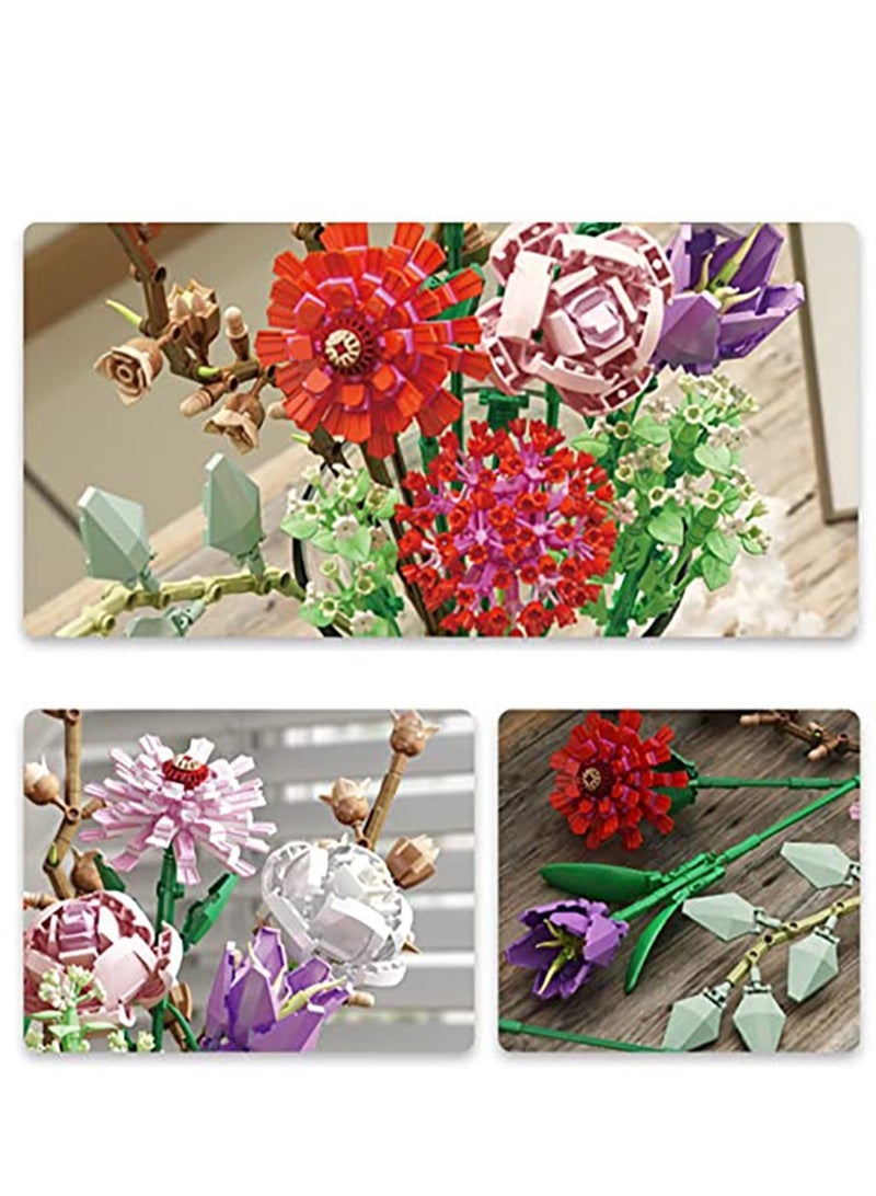 Excefore Flower Bouquet Building kit, 12 Flowers Sets STEM Educational Activity Preschool Toys for Teens Kids Artificial Botanical Collection Building Block Toy Home Decoration Birthday(1273PCS) - Image 3