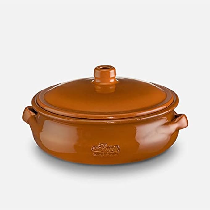 rayihni Spanish Round Casserole With Lid Traditional Ceramic Clay Casserole 1000Ml  20Cm 13079 - Image 1