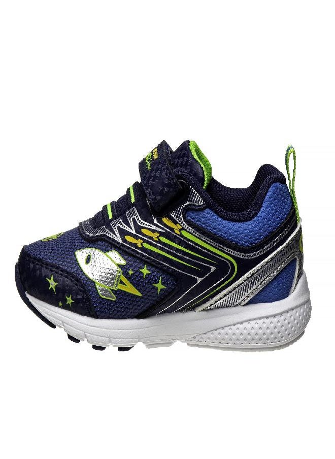 Josmo - Josmo Boys? Toy Story Shoes ? Buzz and Woody Laceless Light-Up Sneakers (Toddler/Little Kid), Size 11 Little Kid, Navy and Green - Image 1