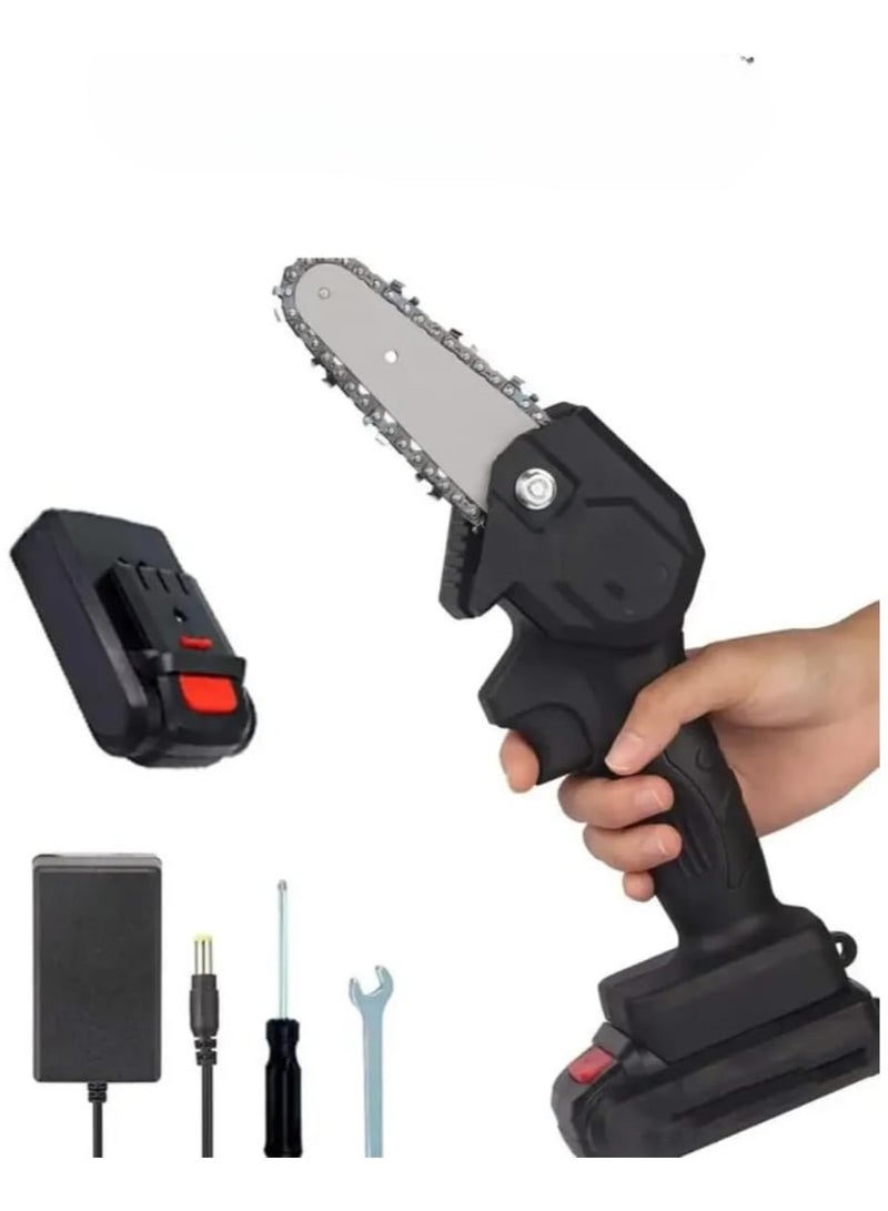 TIGER Portable Mini Electric Chainsaw – Cordless 24V Handheld Chain Saw with 2 Batteries, Brushless Motor for Pruning Tree Branches, Gardening, and Woodworking; Ideal Mini Saw for Home, Yard, and Garden Use, US Plug Type - Image 3