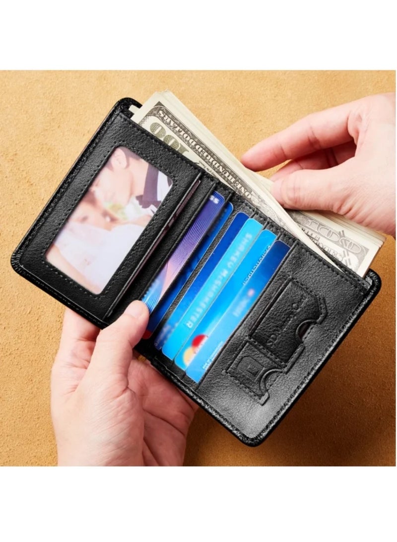 Dante Men's Wallet Vertical Top Layer Cowhide Anti-theft Card Demagnetization Genuine Leather Wallet - Image 2