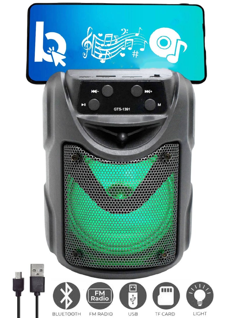 قريت نايس مكبر صوت لاسلكي يعمل بتقنية بلوتوث صوت استريو بطارية يمكن إعادة شحنها و راديو FM وذاكرة TF و مدخل USB - Image 1